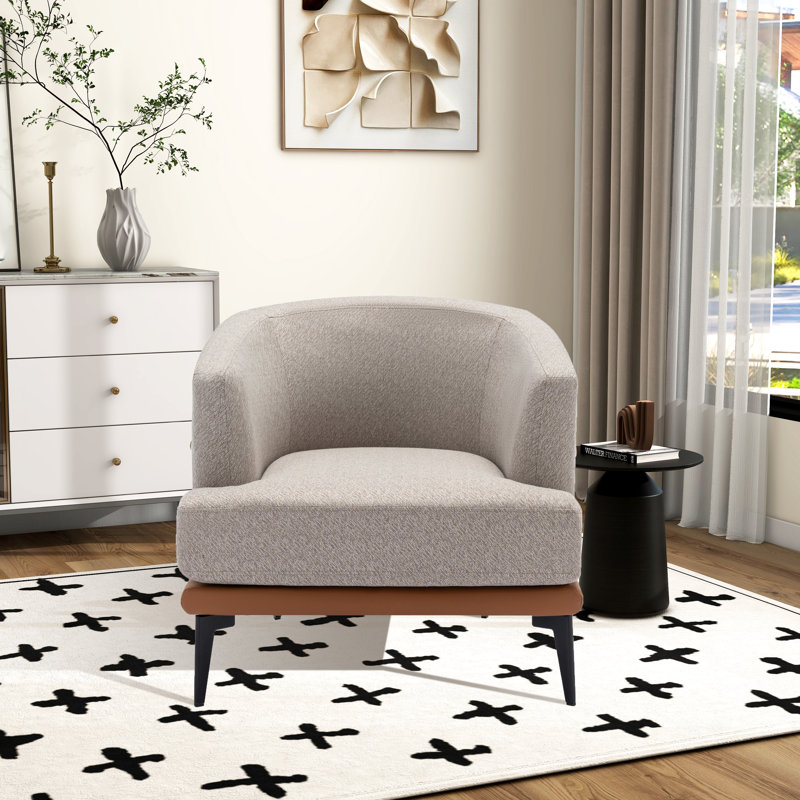 Fauteuil club 28,91 po, Cuir orange brûlé