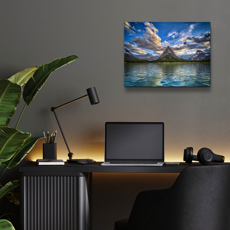 «Mount Grinnell» par Rick Berk, art mural en verre acrylique, H 12 po x l 16 po x P 0,13 po