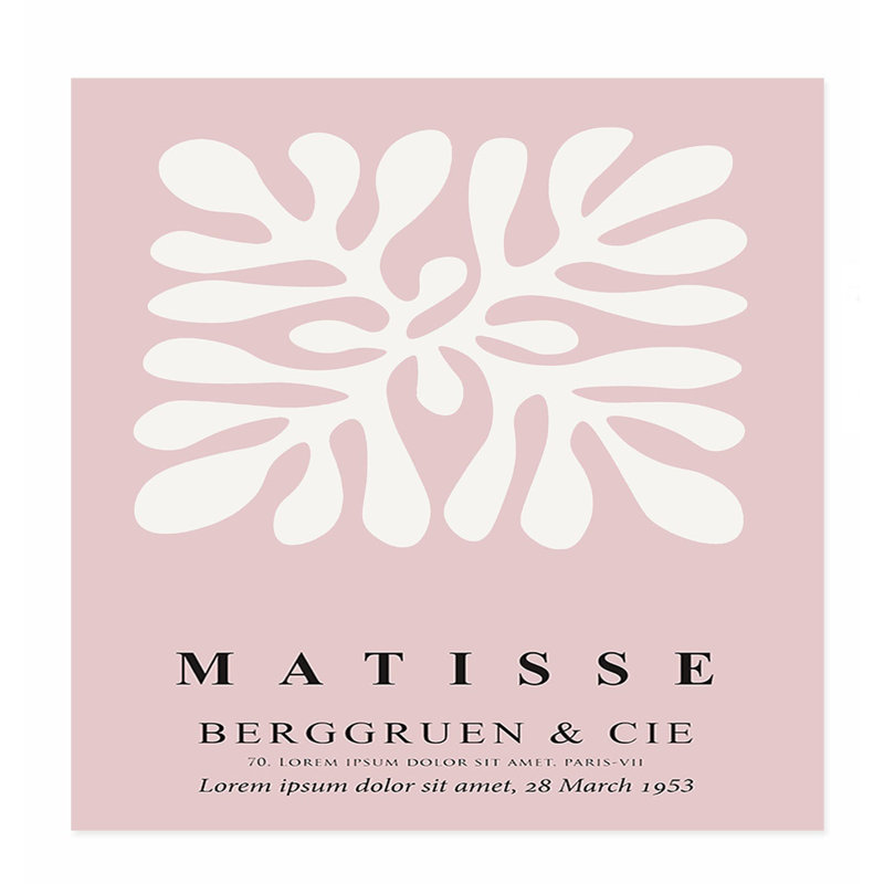 «Henri Matisse», reproduction d'art bohémienne rose sans cadre, H 12 po x l 12 po