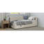 Lit de coin en L de style moderne, lit de jour rembourré en lin avec deux tiroirs de rangement-2122732288