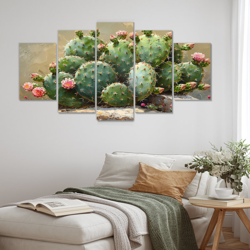 Shoshana - Floral Cactus Wall Art Print Set