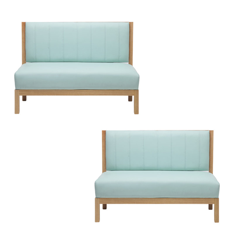 Causeuse Samera, Similicuir bleu clair