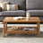 Wimberly 40"W Mid-Century Modern Coffee Table With Rattan Bottom Storage Shelf-723174717