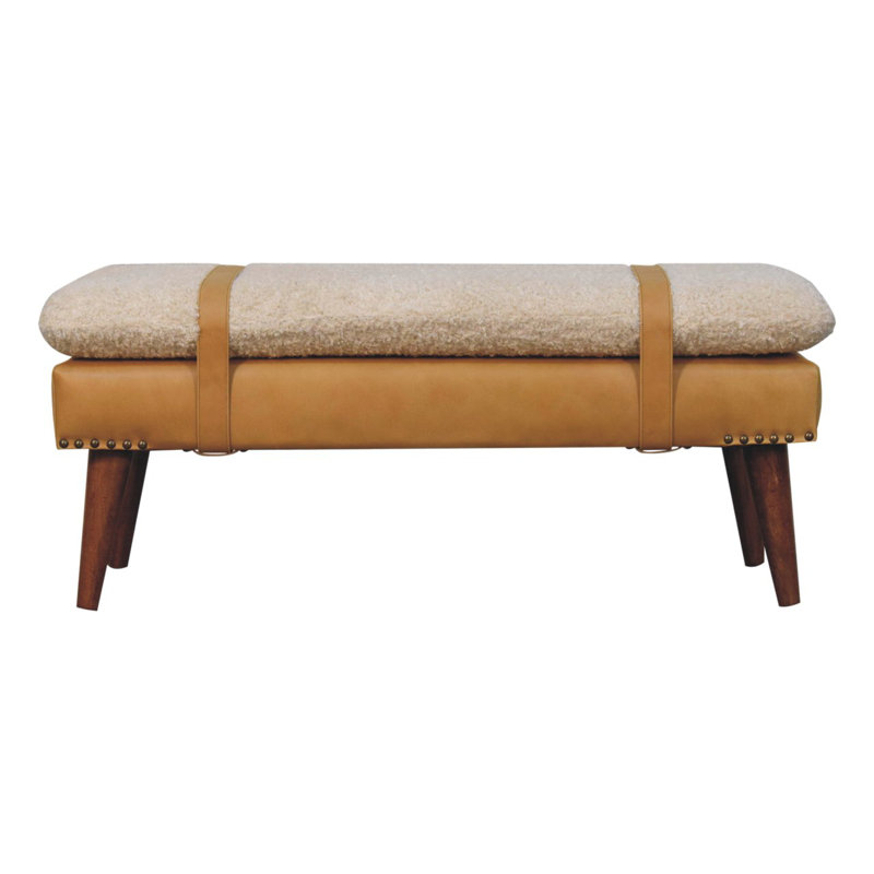 Marisal Boucle X Tan Leather Bench
