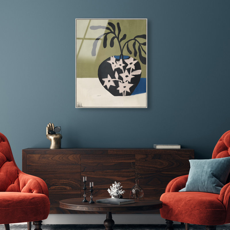 Olive Branch Vase High-Gloss Frameless Acrylic Glass Wall Art Floral & Botanical Print by Oliver Gal, Ready to Hang, 16 x 20