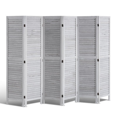 Paravent en bois, écran d'intimité pliant en bois à 6 panneaux, cloison intérieure à persiennes en bois de 66,9 pouces de hauteur, écran de décoration portable, pour la séparation de pièces, la maison, le bureau, le restaurant et la chambre à coucher