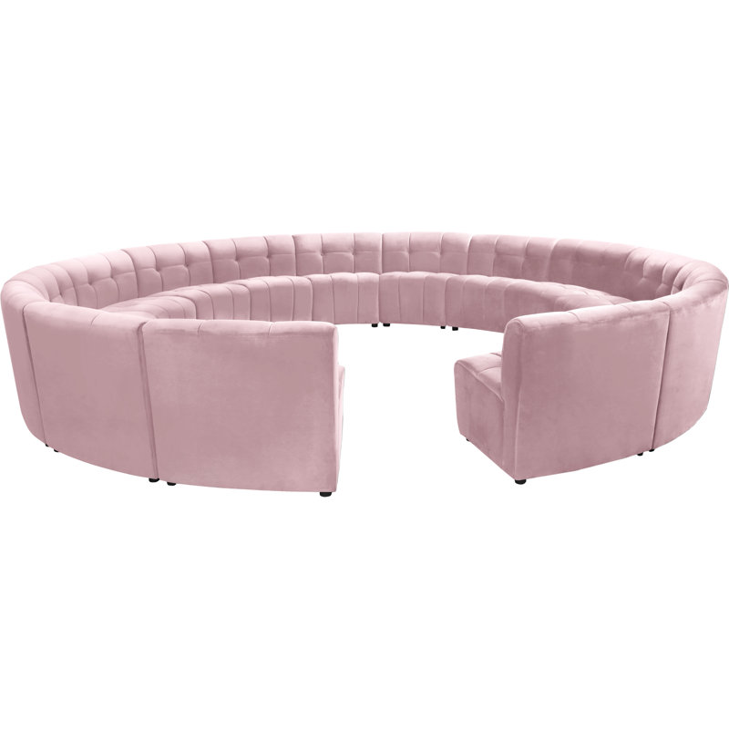 Jedson Velvet Sectional Symmetrical, Pink Velvet