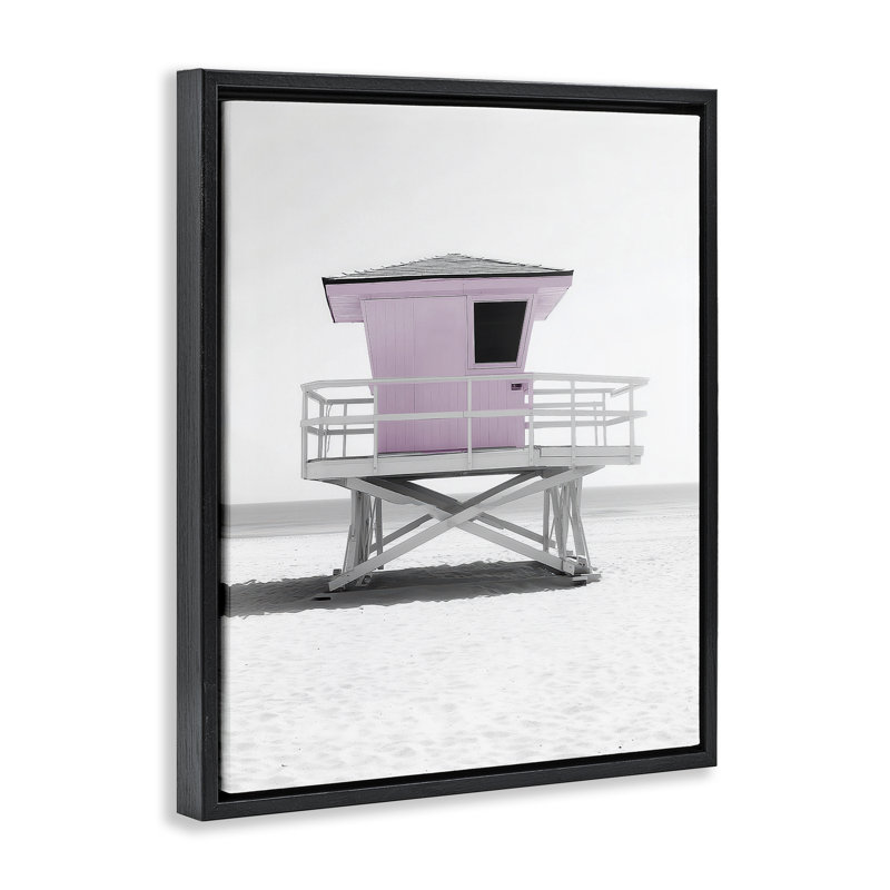 Cadre flottant Lifeguard Station Candy, design par Annabelle Hall, Cadre flottant noir de jais, H 21 po x l 17 po