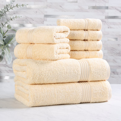 Alexia Heritage Egyptian Cotton Soft Absorbent Luxury 8 Piece Bathroom Towel Set