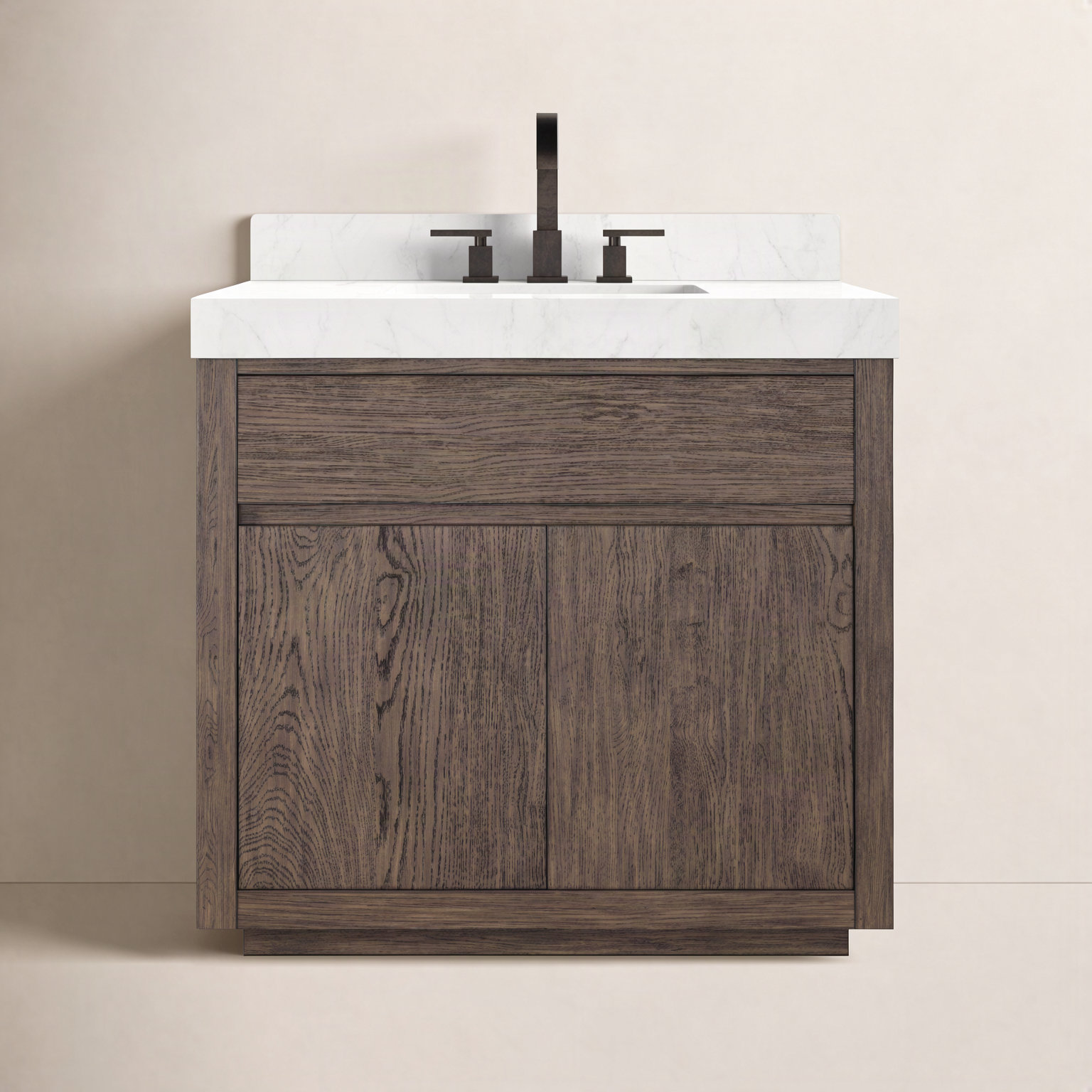 Liles Single Vanity-Satin Espresso Oak, Satin Espresso Oak