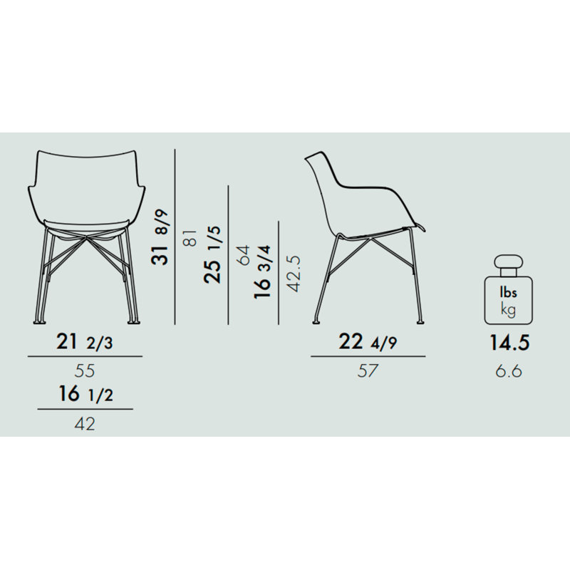 Q/Wood Upholstered Arm Chair, Dark Wood/Black/Black
