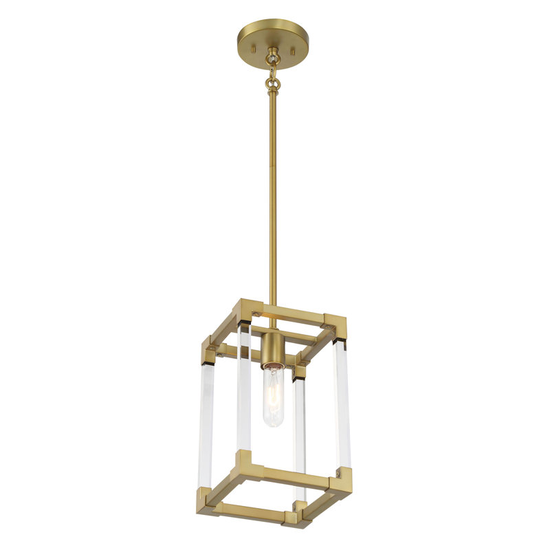 Swindon 1 - Light Soft Brass Square/Rectangle Pendant