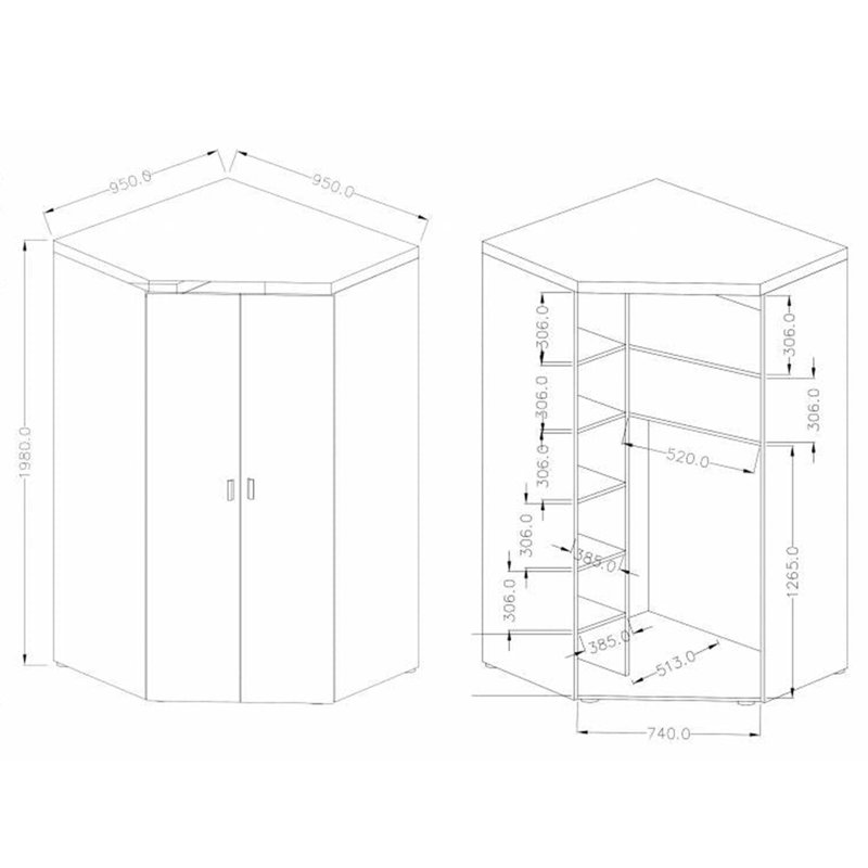 Hamidullah 2 Door Manufactured Wood Wardrobe