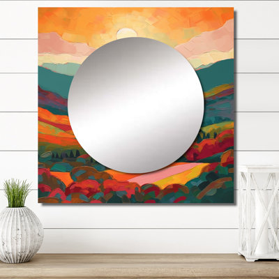 Sartaaj - Minimalisme paysage grand miroir carré pour décoration murale