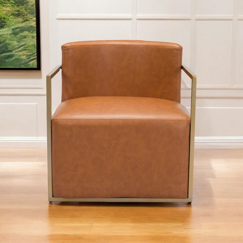  Fauteuil brun en similicuir