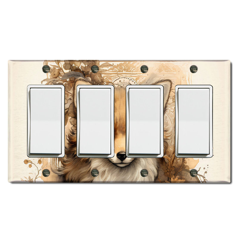 Nature Themed 4 - Gang Rocker Standard Wall Plate