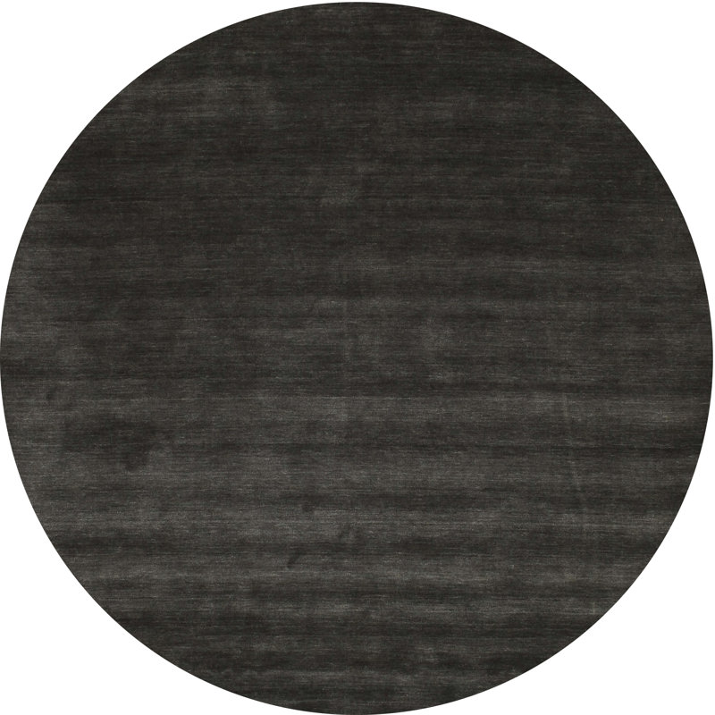 Tapis noir/gris zone contemporaine, Rond 7 pi x 7 pi