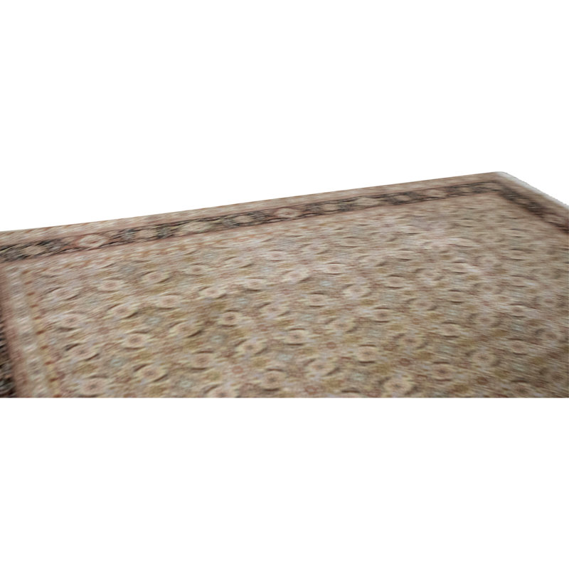 Tapis beige et noir noué à la main de haute qualité