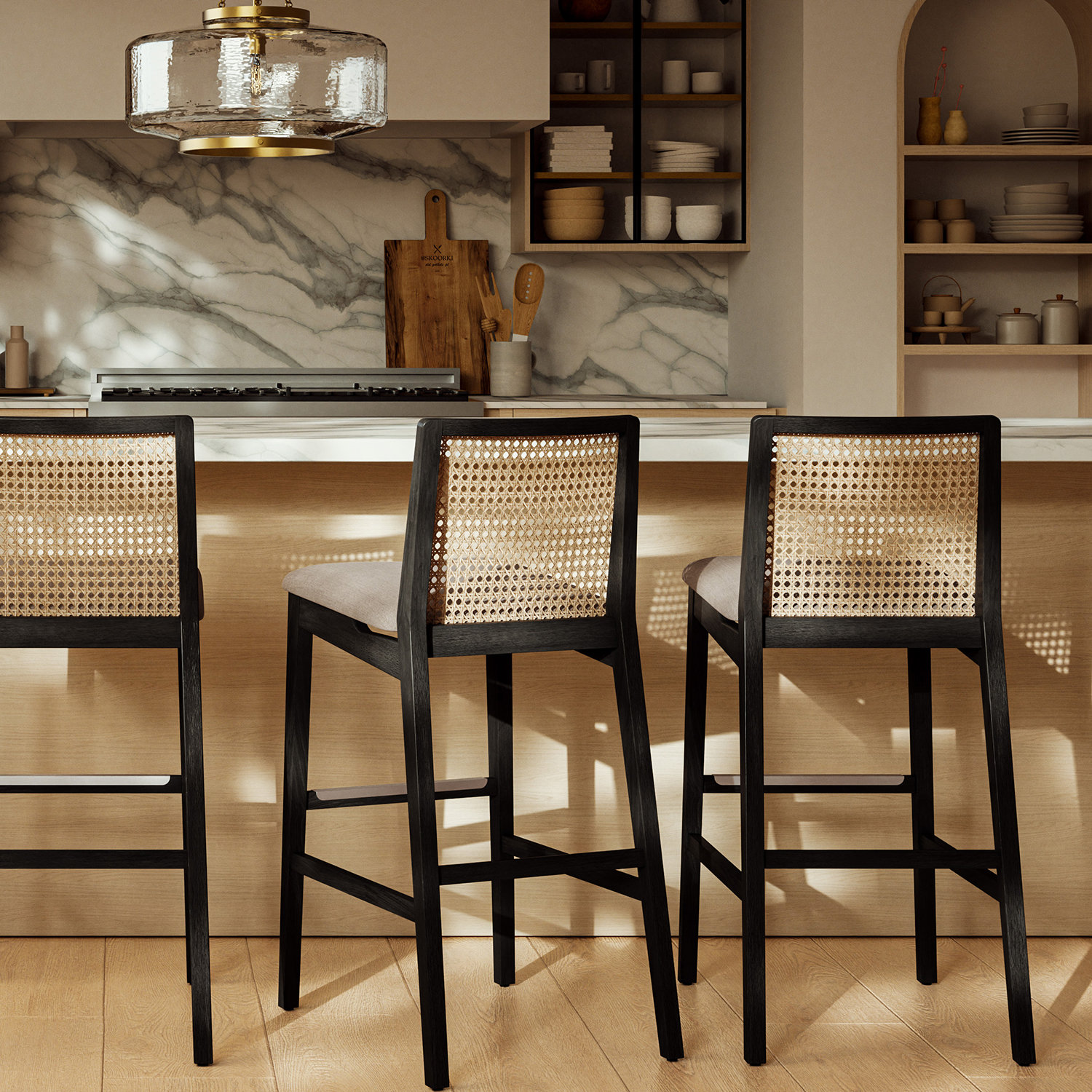 Mag Bar and Counter Stool, Medley Ivory/Ebano/Natural, Bar Stool (29.5" Seat Height)