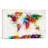 World Map Paint Drops III by Michael Tompsett - Painting on Canvas-42158367-56675564
