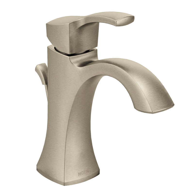 Moen Voss Single Hole Bathroom Faucet with Drain Assembly, Brushed Nickel