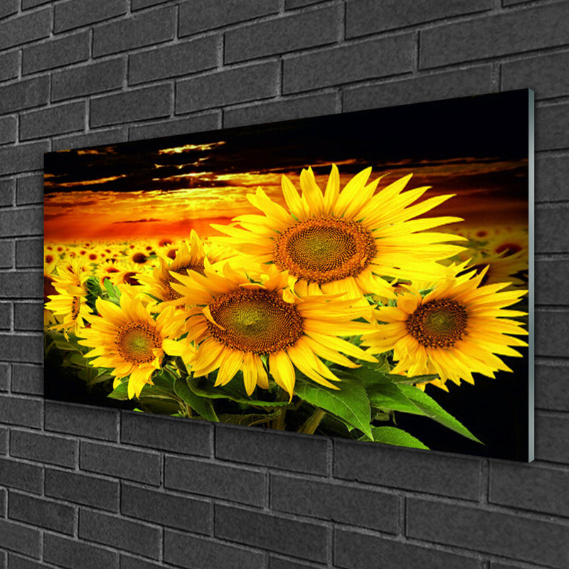 Sunflowers Floral - Unframed Photograph on Glass