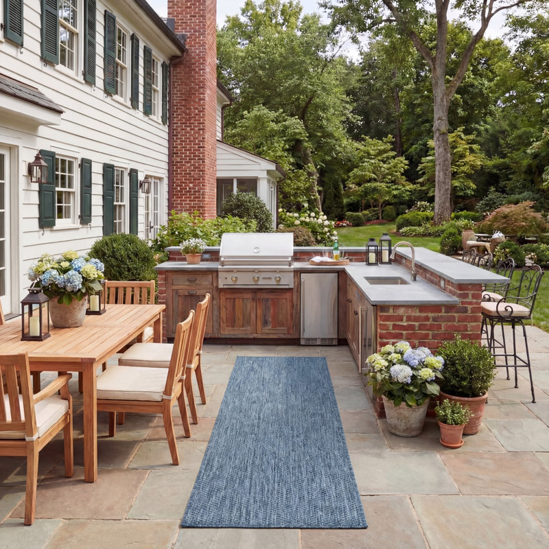 Beach House 260 Area Indoor/Outdoor Area Rug In Navy, Runner 2'2" x 8'