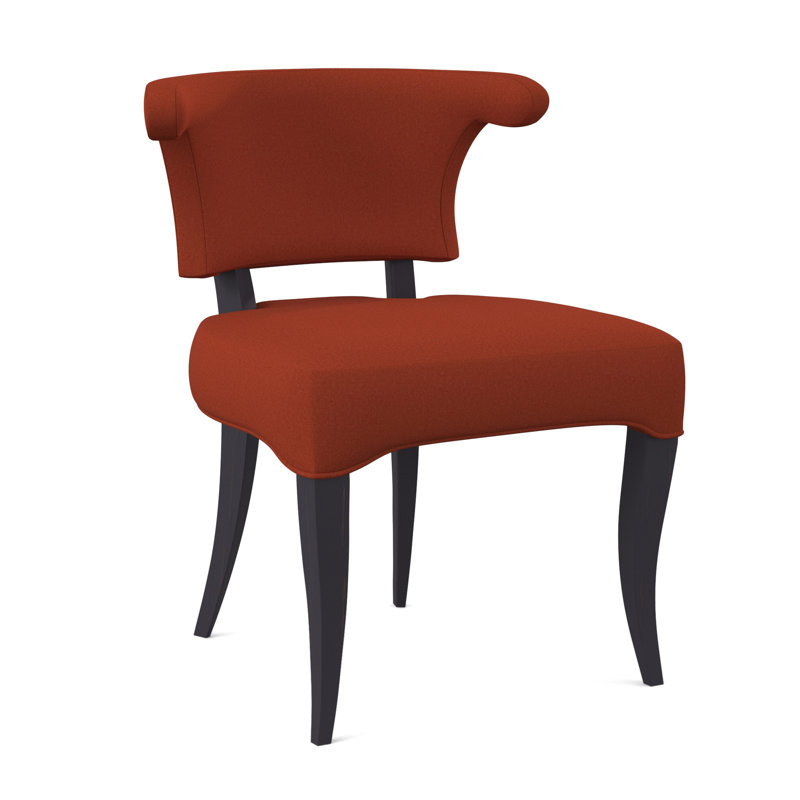 Fauteuil à oreilles rembourré Athena, Tangelo Margaret, Ébène vintage