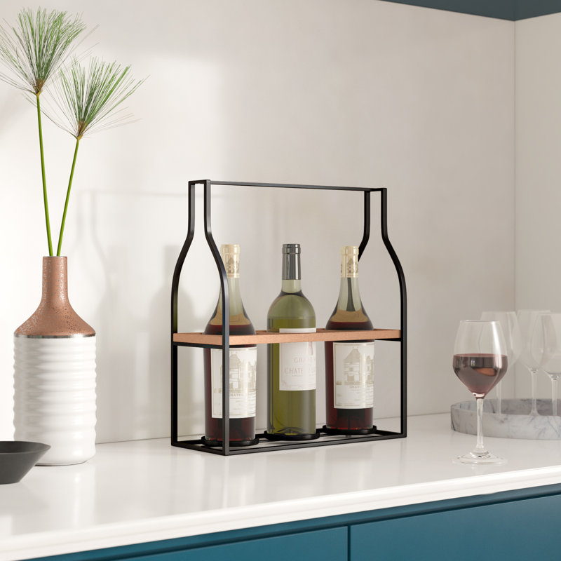 Ewald 3 Bottle Tabletop Wine Bottle Rack in
