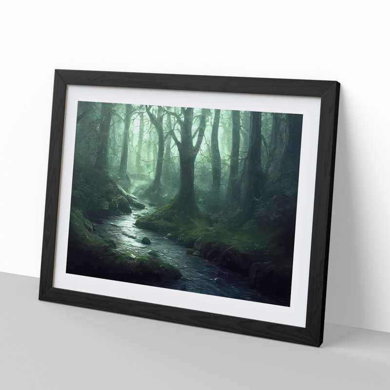 Cosmopolitan Forest Stream - Framed Print, 25cm H x 34cm W x 2cm D, Black