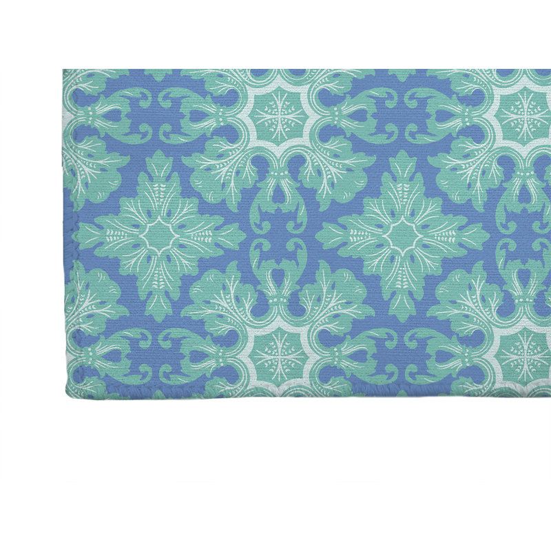 Tapis de cuisine en damas, Rectangulaire 2 pi x 3 pi, Pervenche