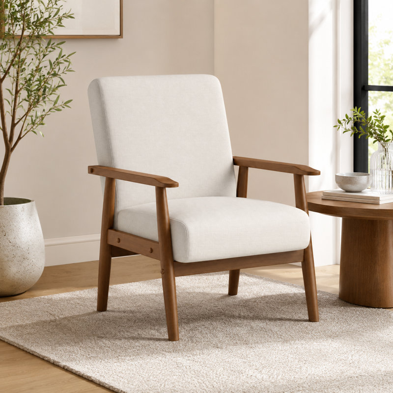 Chaise d'appoint rembourrée Bridgeview, White Linen