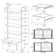 Itxel 31-Inch 4-Shelf Storage Wall Bookshelf Walnut