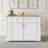 48 Inch Large Kitchen Island With Drop Leaf,power Outlet,internal Storage Rack,rolling Kitchen Storage Cart On 5 Wheels With 5 Open Side Racks For Kitchen,dining Room,white (not Include Stools)-1011188402