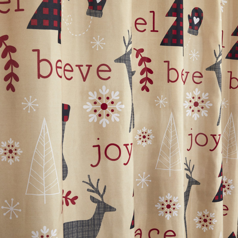 Shower Curtain with Hooks Included