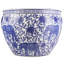 Bocal en porcelaine bleu et blanc avec motif d'éléphant-207944599
