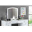 Ensemble de meuble-lavabo 1 pièce de style contemporain avec miroir de 3 m, lumières DEL, tiroirs de rangement, glissières en bois et tabouret rembourré pour la chambre à coucher