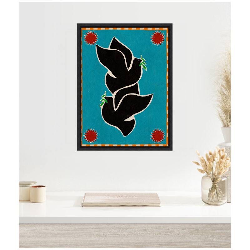 «Lush Duo 4 Birds» par Shatha Al Dafai, reproduction d'art sur toile encadrée