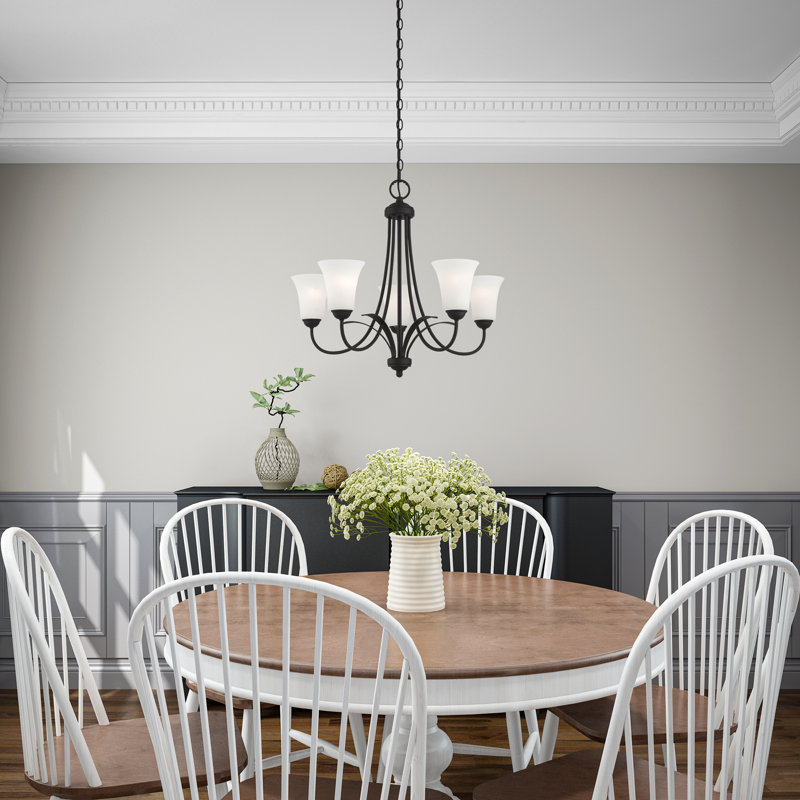Bullis 5 - Light Dimmable Classic / Traditional Chandelier, Black