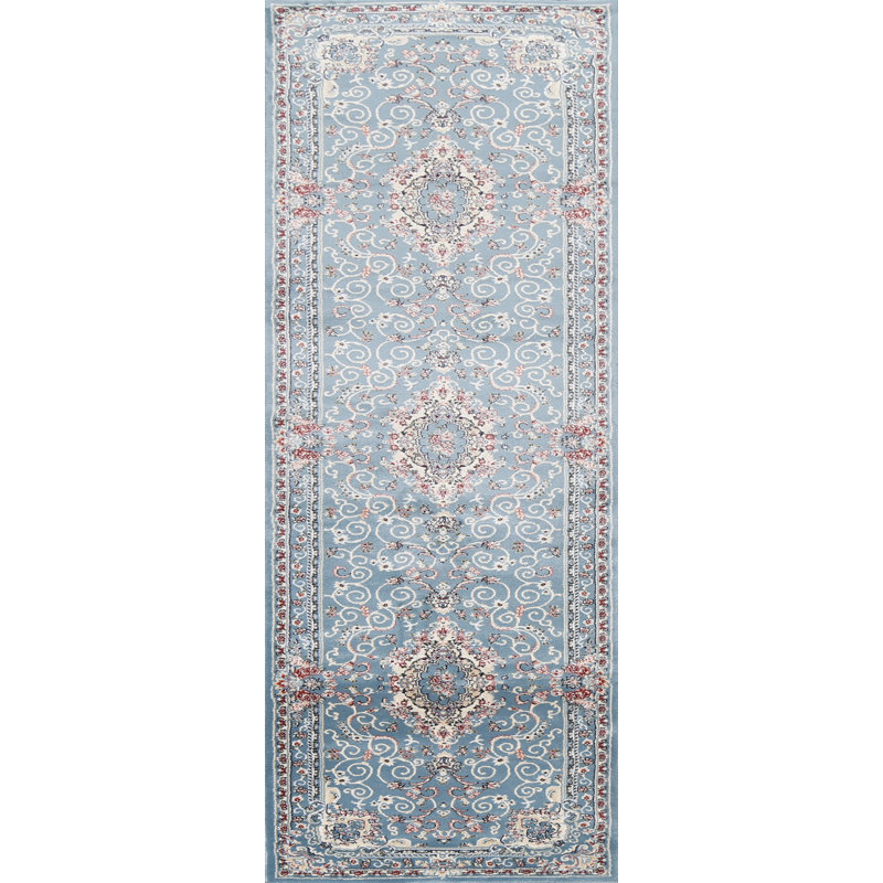 Tapis oriental transitionnel bleu clair 2X3, Rectangle 2 pi 7 po x 7 pi 10 po