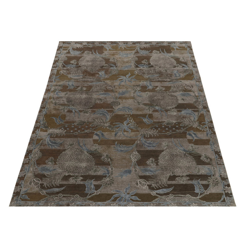 Handmade Silk and Wool Area Rug