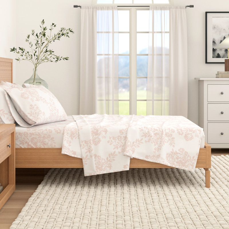 Queen Blush Pink Cotton Flannel Sheet Set