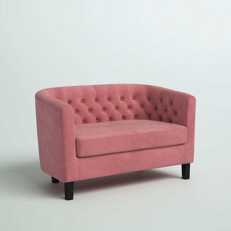 Causeuse en velours argenté Orchid Greta, Vieux rose