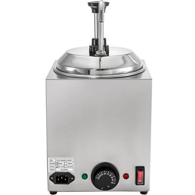 Cheese Dispenser with Pump, 2.6Qt Capacity Nacho Cheese Warmer with Pump, 650W Hot Fudge Warmer, Stainless Steel Hot Cheese Dispenser for Hot Fudge Cheese Caramel