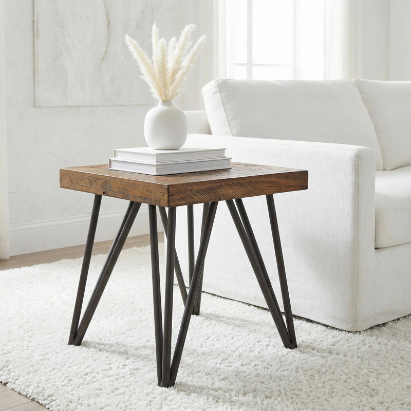 Solid Wood Top End Table