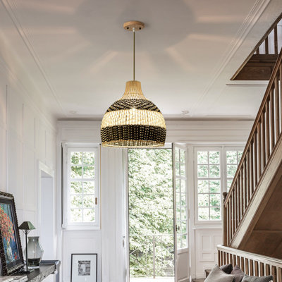 Luminaire suspendu en rotin 1 lumière