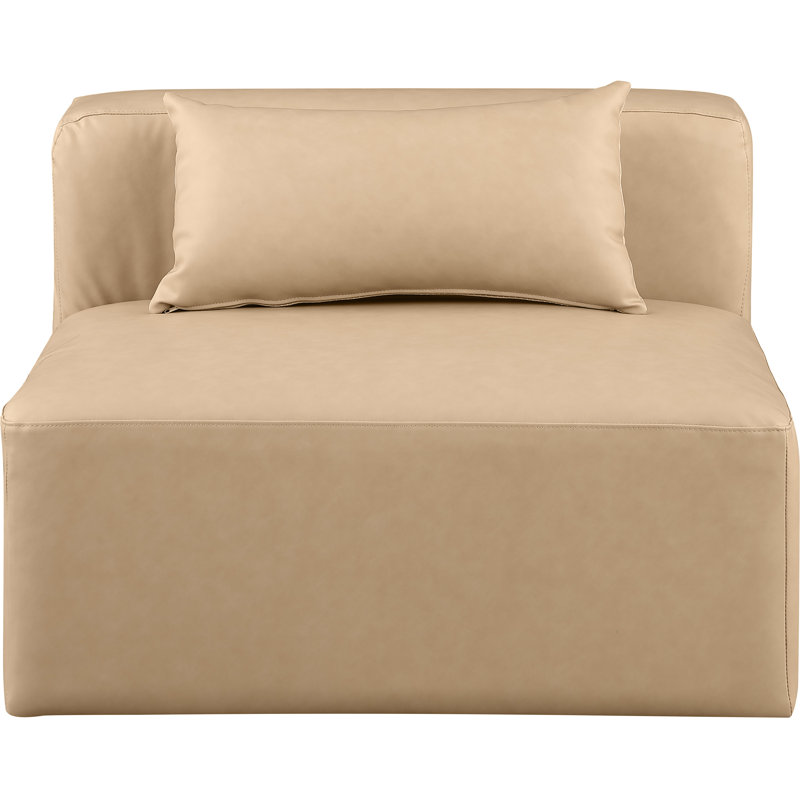 Chaise d'appoint en cuir Iyonnie Vegan, Cuir brun clair végétalien