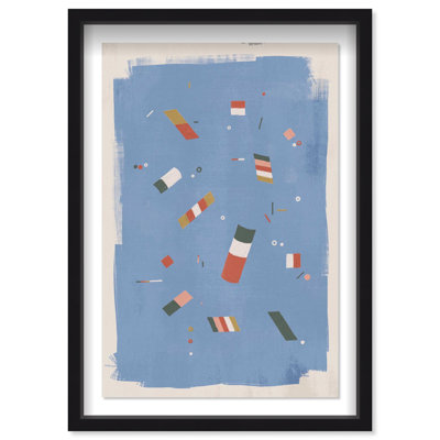 Oliver Gal Floating Blocks Abstract - Luxury Shadowbox Framed Wall Art