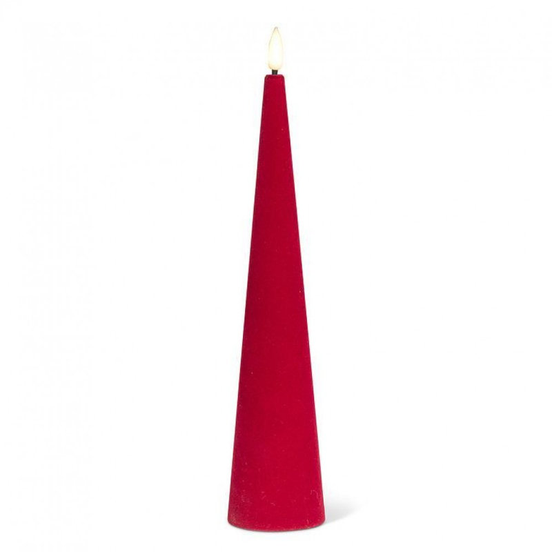 Grande bougie en velours cône, 11", Burgundy