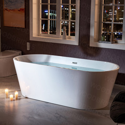 Cove 71" Freestanding Soaking Acrylic Bathtub